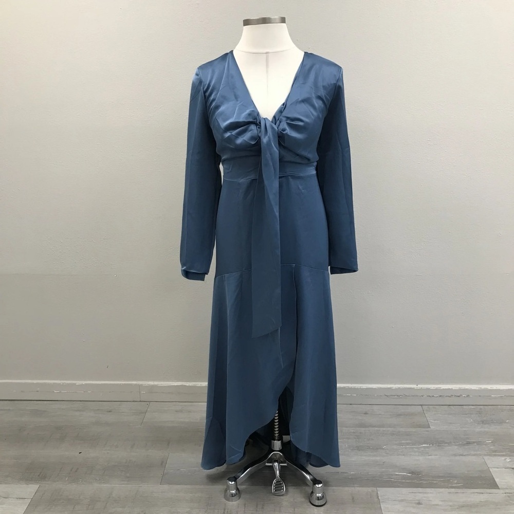 Eloquii Blue Satin Tie-Front Maxi Dress - New! - Size 20